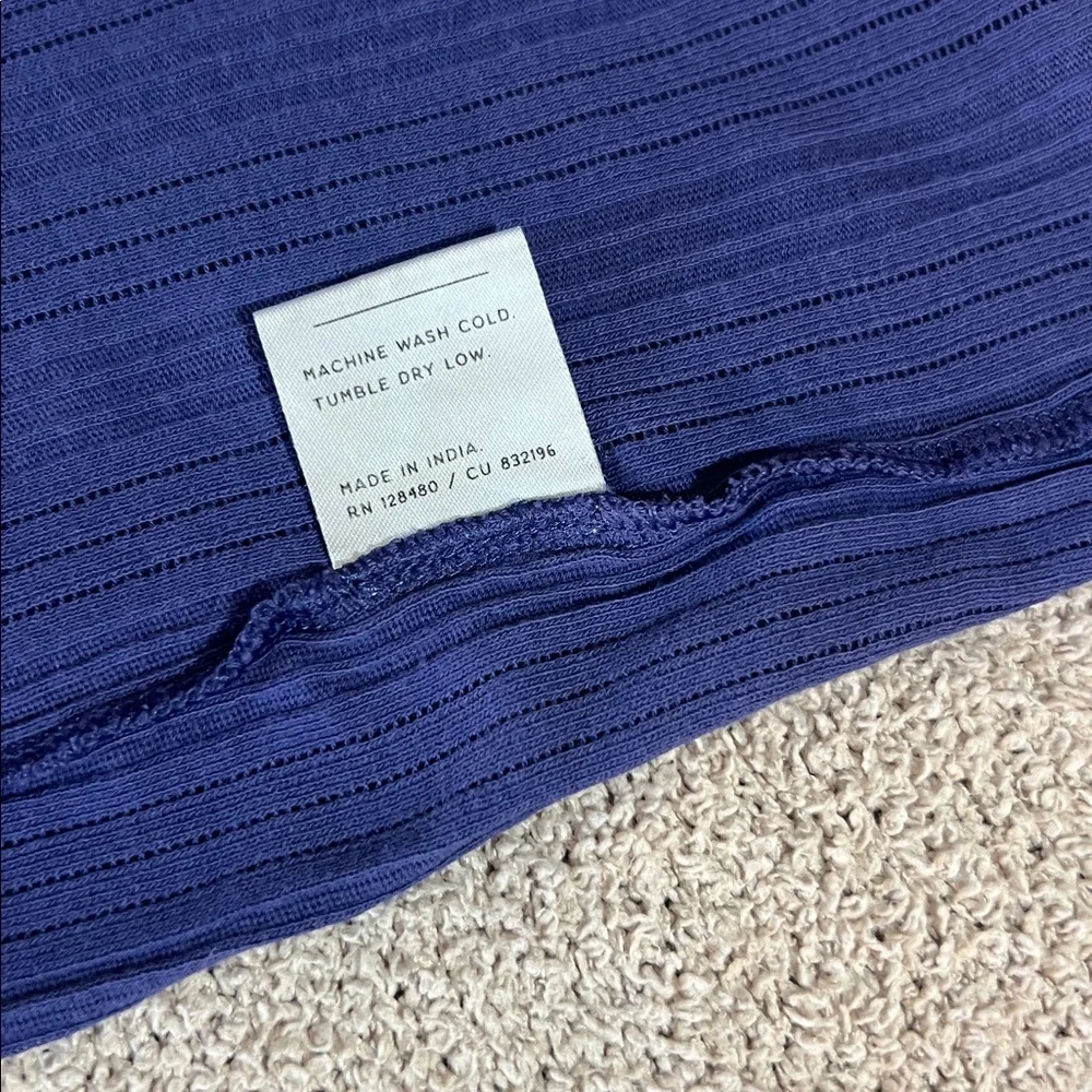 Pact - Dreamy Blue Pointelle Ribbed Sleep Romper - Size XL - Picture 6 of 14